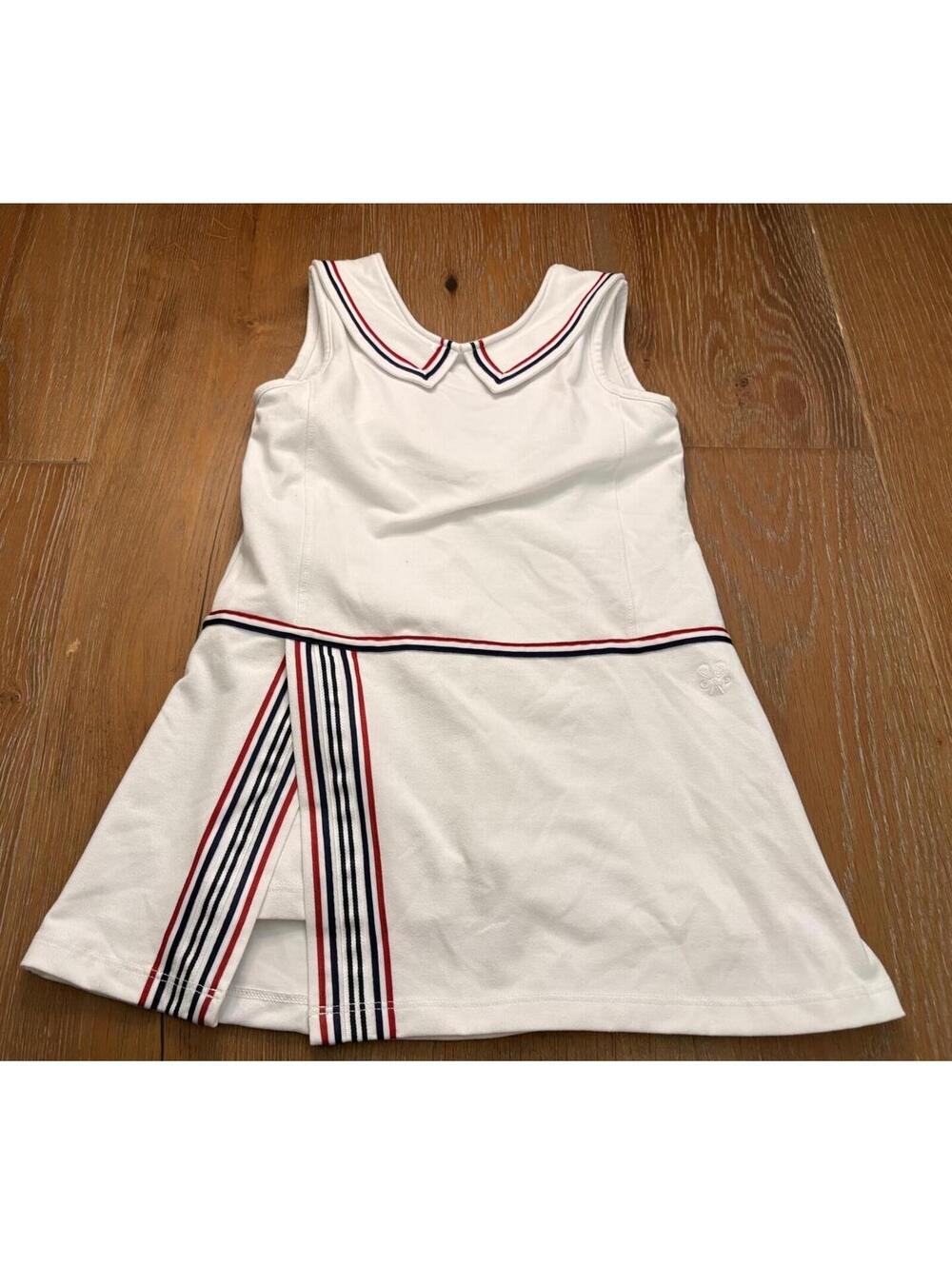 Classic Prep White Tennis Dress Nautical Kid Size 6
